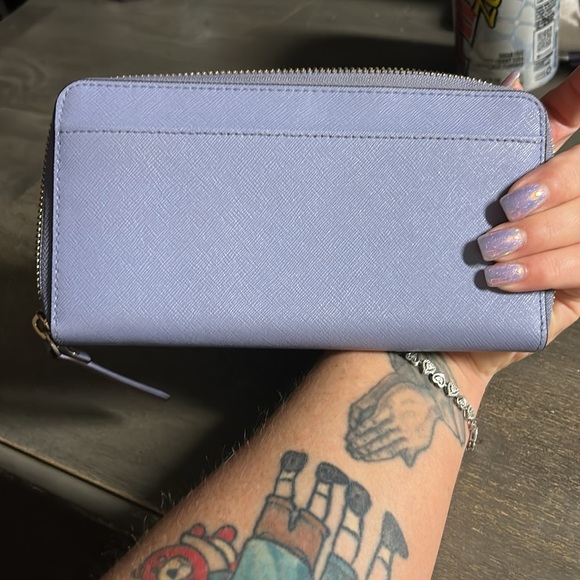 Kate Spade Blue/Purple Leather Zip Wallet - Picture 5 of 5